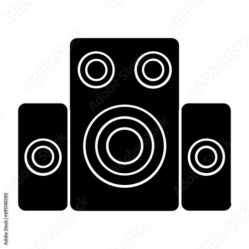 Illustration of Audio Speaker design Glyph Icon