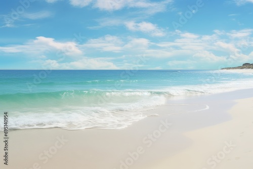 Emerald coast awesome beach line at good weather, Generative AI © avrezn