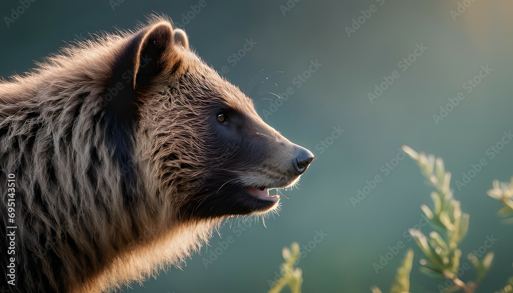 Fototapeta premium Incredible close-up shots of small animals in the woods made by AI