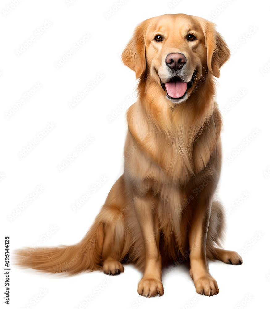 Golden Retriever Studio Portrait - Isolated on White