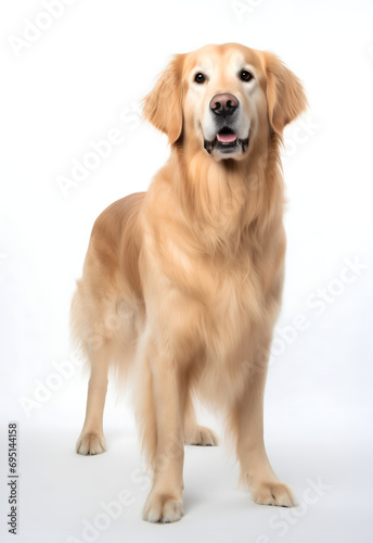 Golden Retriever Studio Portrait - Isolated on White