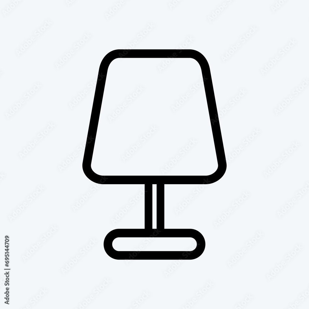 Icon Table Lamp. suitable for House symbol. line style. simple design editable. design template vector. simple illustration Icon Table Lamp. suitable for House symbol. line style. simple design editable. design template vector. simple illustration