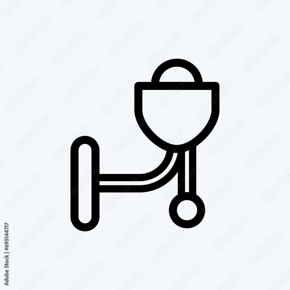 Icon Wall Lamp. suitable for House symbol. line style. simple design editable. design template vector. simple illustration Icon Wall Lamp. suitable for House symbol. line style. simple design editable. design template vector. simple illustration