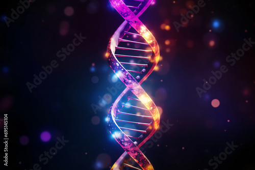 DNA close-up illustration  medical science and technology research concept background
