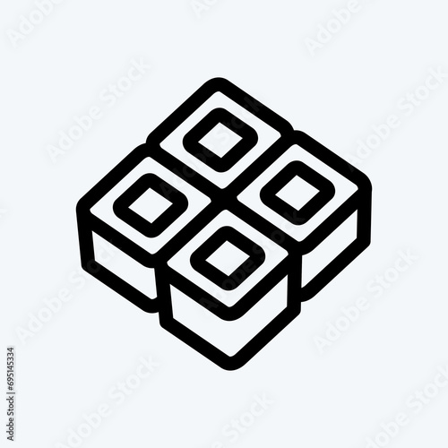 Icon Sushi Rolls. suitable for Japanese symbol. line style. simple design editable. design template vector. simple illustration