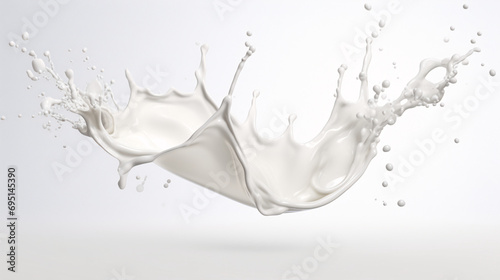 Milk liquid splash scene illustration, fresh healthy dairy product element photo