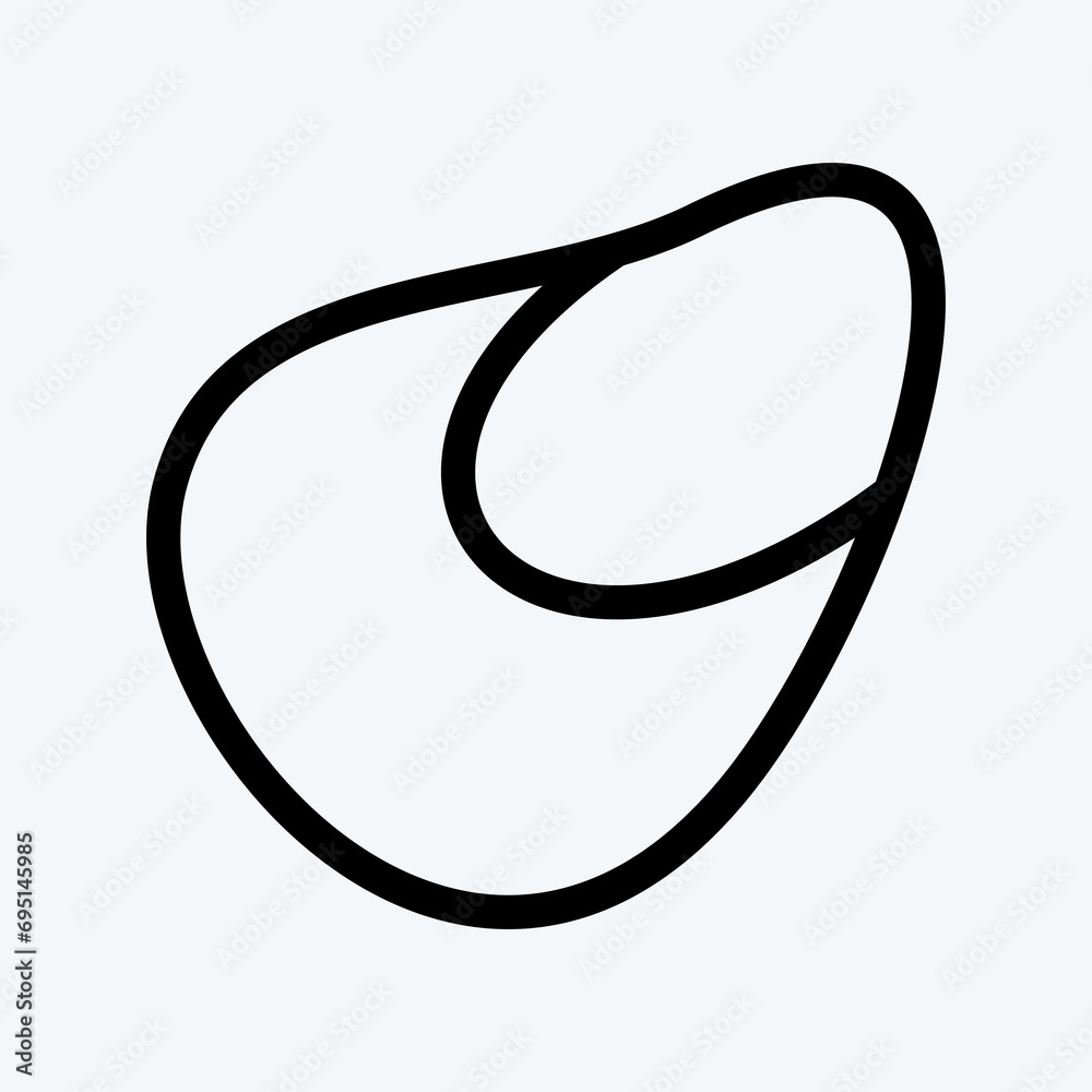 Icon Oyster. suitable for seafood symbol. line style. simple design editable. design template vector. simple illustration Icon Oyster. suitable for seafood symbol. line style. simple design editable. design template vector. simple illustration