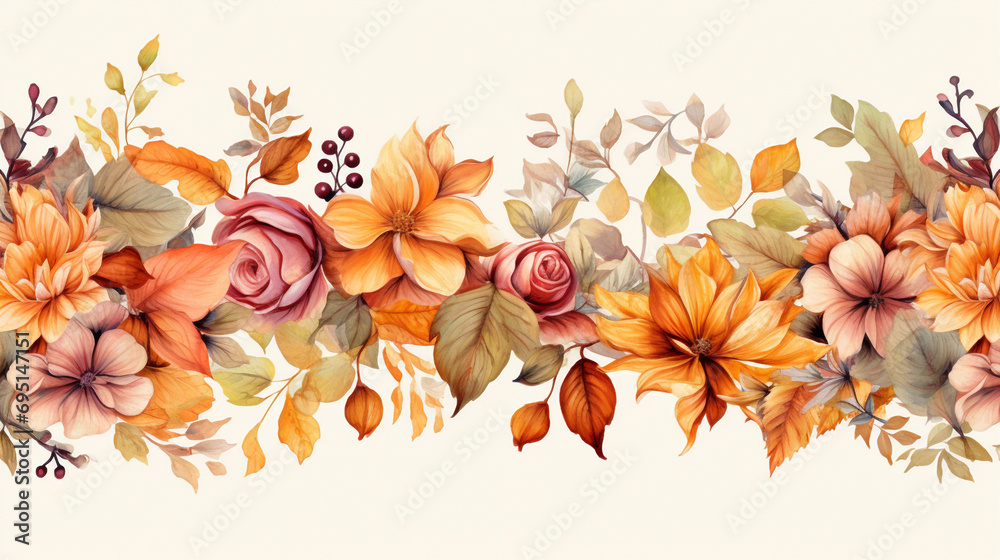 Autumn flower background. AI generative.