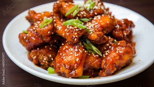 Crispy Delight: Korean Fried Chicken with Irresistible Sauce Coating