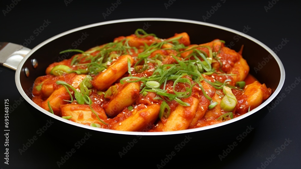 Tteokbokki Temptation: Spicy Stir-Fried Rice Cakes in Sweet Red Chili Sauce Tteokbokki Temptation: Spicy Stir-Fried Rice Cakes in Sweet Red Chili Sauce