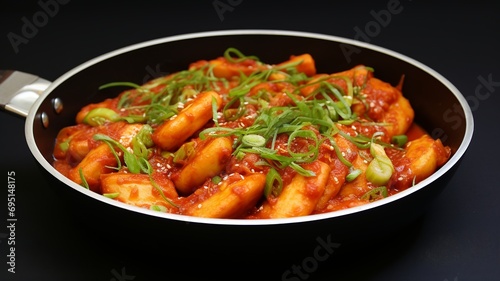 Tteokbokki Temptation: Spicy Stir-Fried Rice Cakes in Sweet Red Chili Sauce