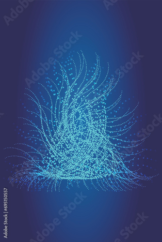 3D abstract particle line graphics technology vector poster background