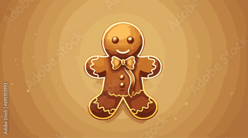 vector artwork of a gingerbread man cookie, set against a warm, a baking sheet. Make the gingerbread man 