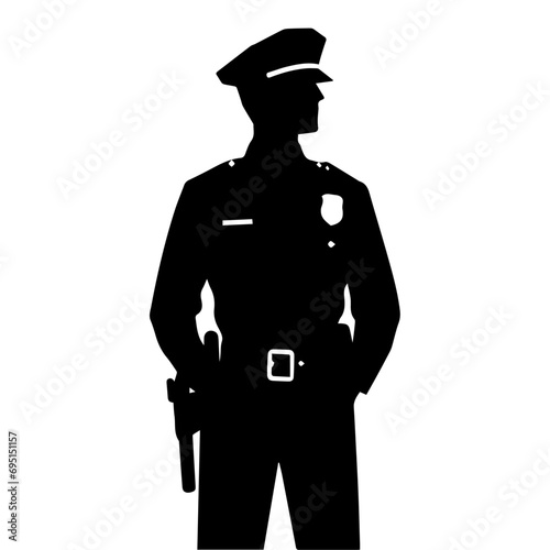 Police Icon vector art illustration, Police vector art silhouette, a single vector art