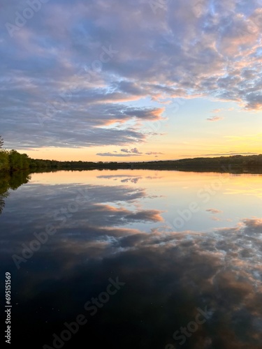 Reflection of clouds over the lake