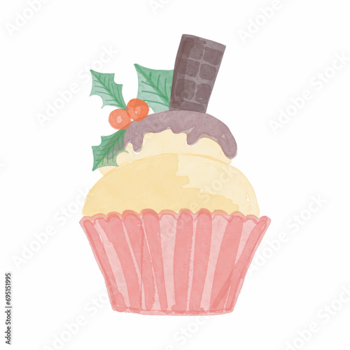 watercolor sweet cupcakes all variant isolated on white background