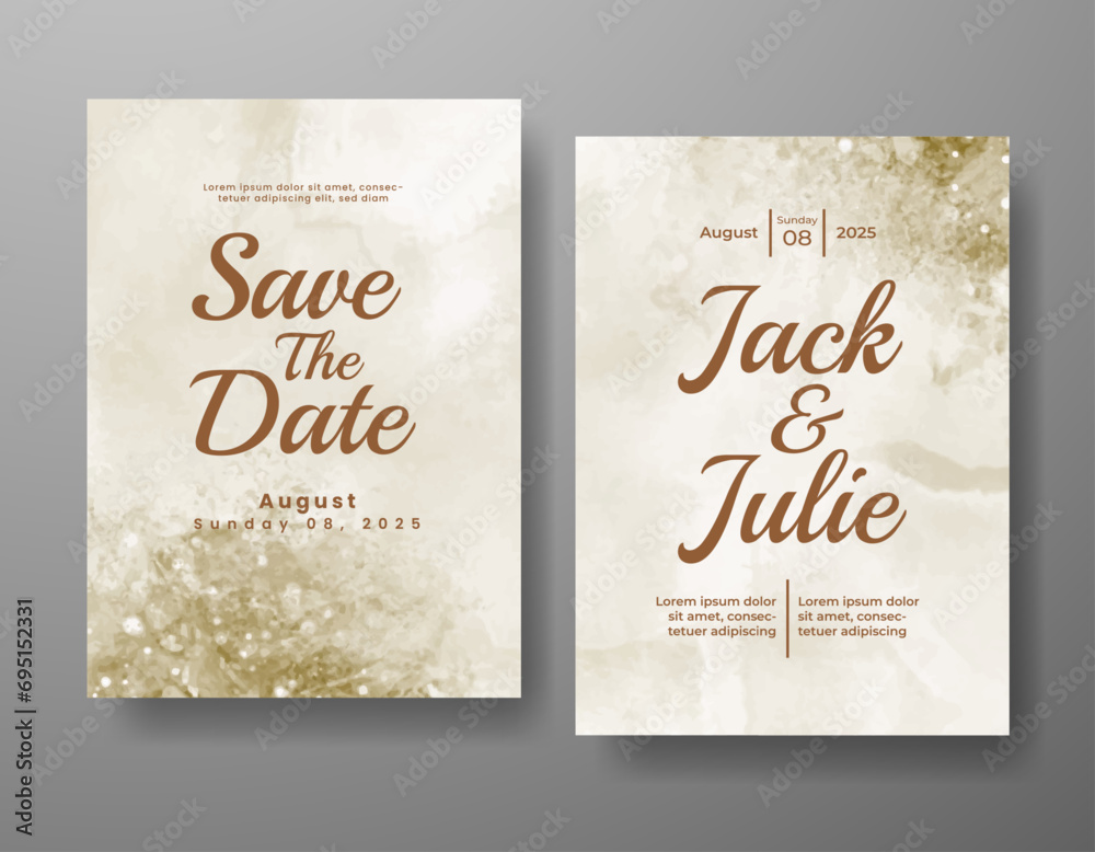 Wedding invitation with abstract watercolor background Wedding invitation with abstract watercolor background