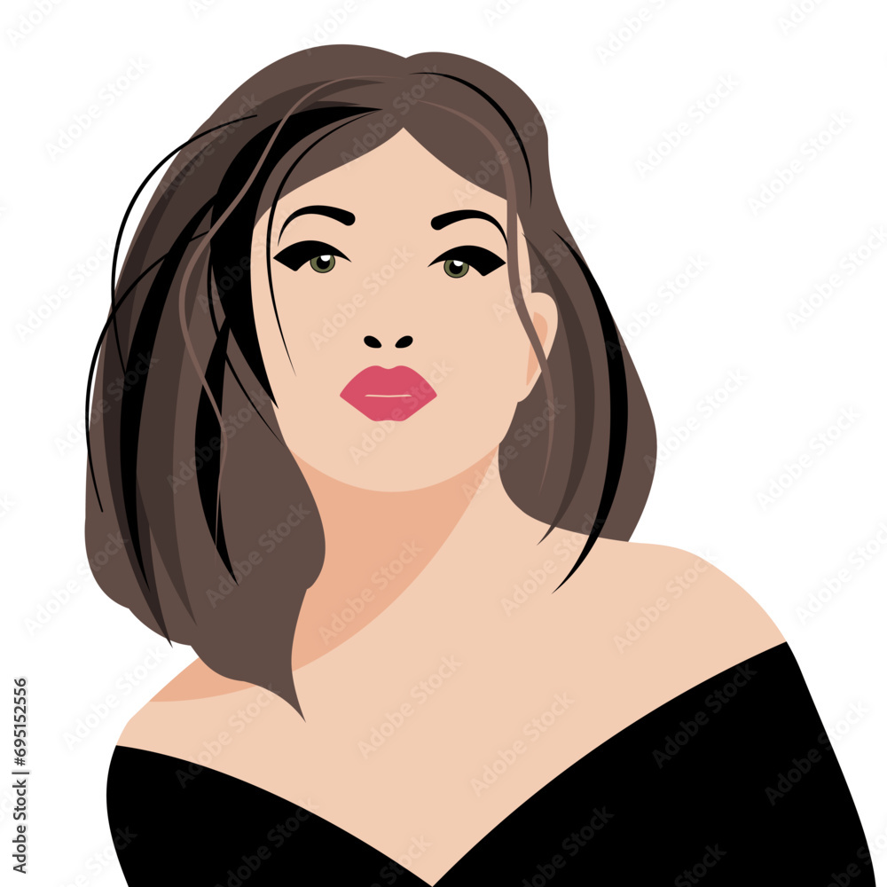 Portrait of a beautiful woman in black dress
