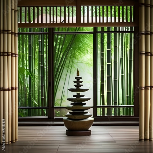 A tranquil pagoda in a lush, green bamboo forest2 photo