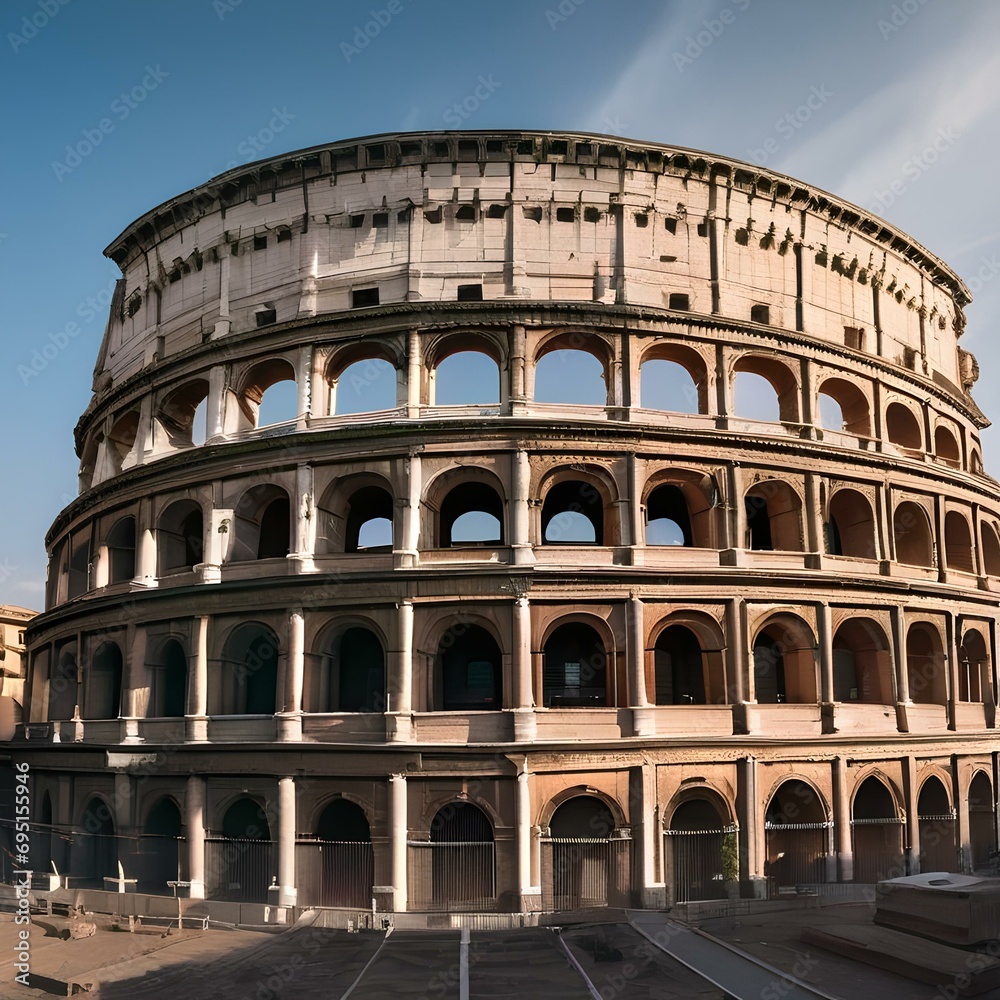 An ancient colosseum in the midst of a city2