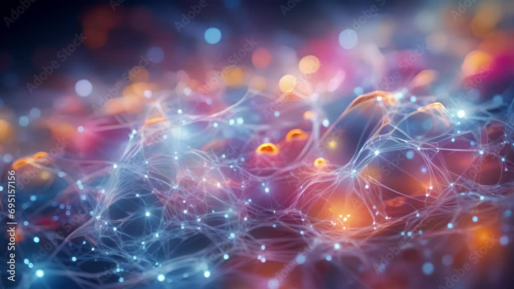 Closeup of a colorful and mesmerizing electron cloud, highlighting the intricate patterns and paths followed by electrons in an atom.