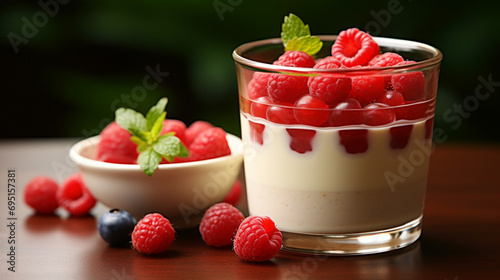 yogurt with strawberries HD 8K wallpaper Stock Photographic Image 
