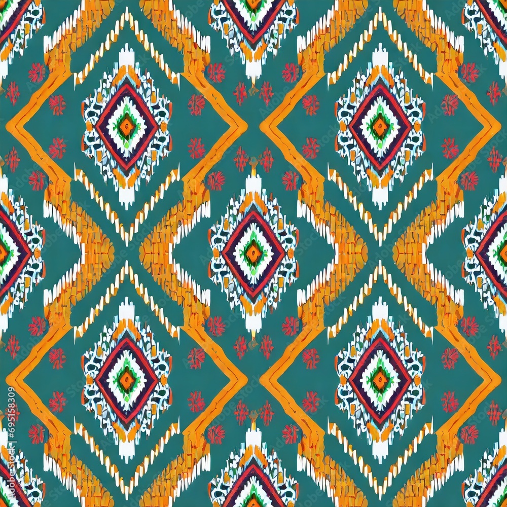 Digital seamless pattern etnic style block print