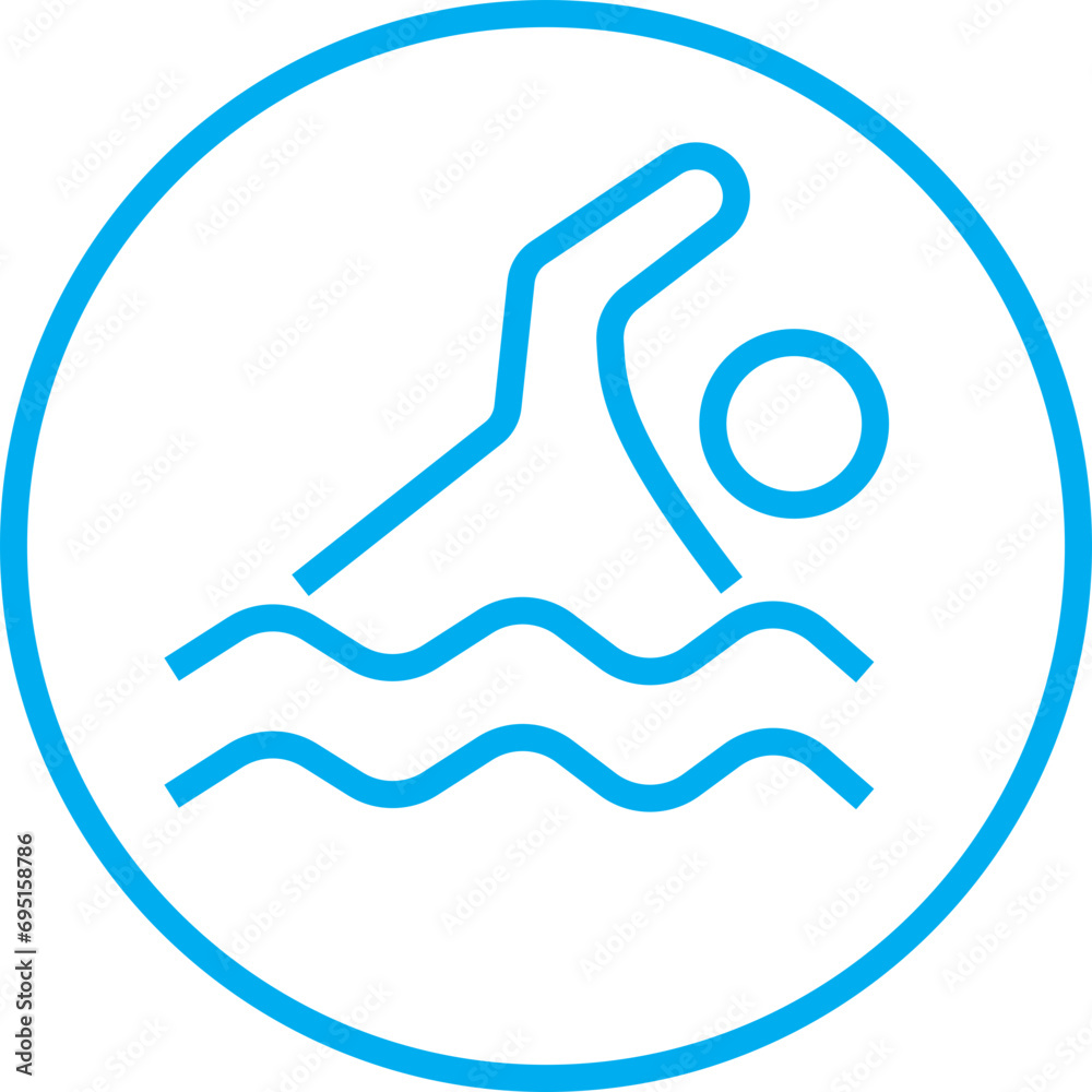 Blue Swimmer icon in trendy Line style with editable stock isolated on ...