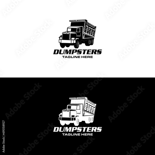 Dumpsters design logo Garbage truck design logo - vector illustration, dumpster emblem design on white background. suitable for design needs, logos, illustrations, animation, etc
