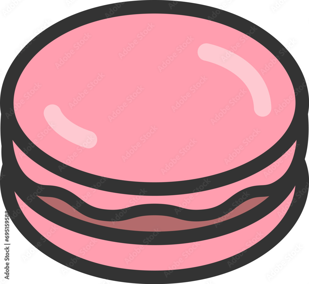 Φωτογραφία マカロンのアイコン（線画カラー）のイラスト