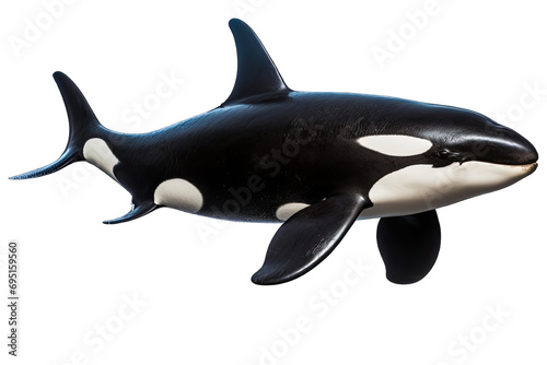 an orca with wet body isolated transparent background