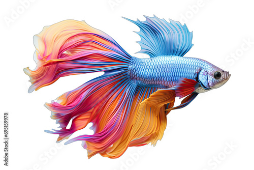 beautiful betta colorful on isolated transparent background © Barra Fire