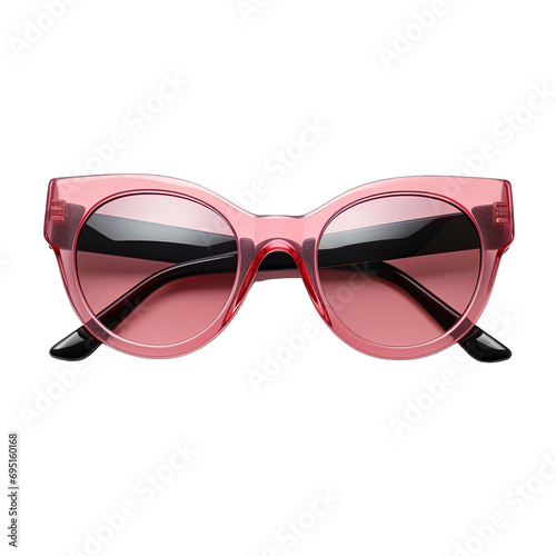 pink cat eyes sunglasses isolated photo