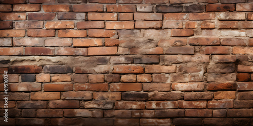 Old brick wall texture with vignette Grunge red brick wall background. AI Generative 