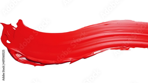 Liquid red splash Color Stroke.top view, matte scarlet red lipstick swatch isolated on transparent background. abstract background, color element, make up mock concept
 photo