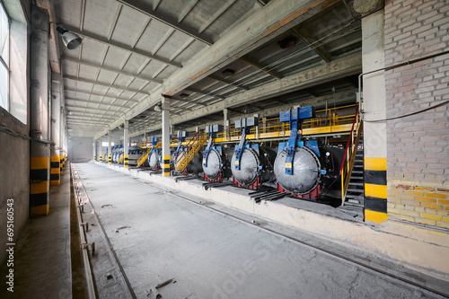 Autoclaves for foam concrete blocks hardening at factory