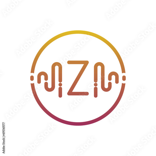 Music with latter z logo design creative concept