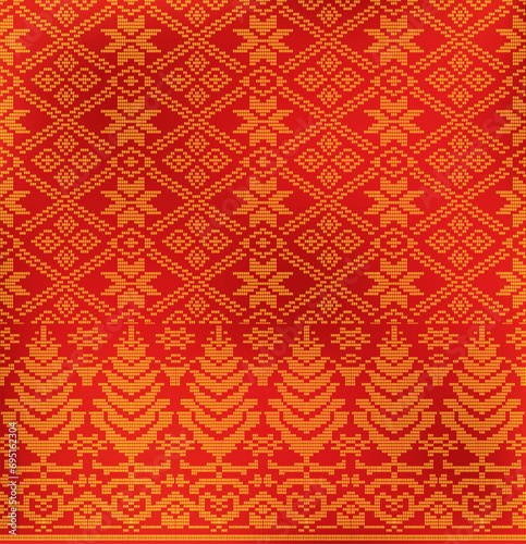 Traditional batik songket motif from palembang south sumatera photo