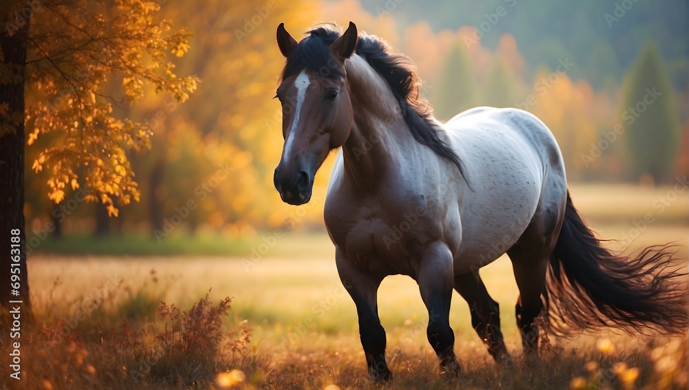 beautiful horse nature. generative AI