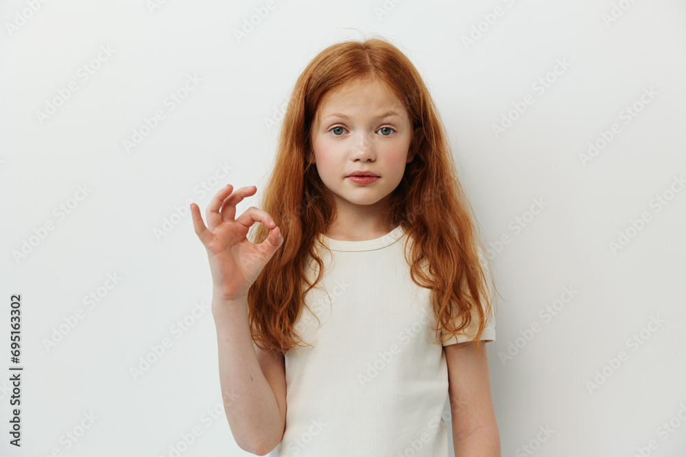 Expression young face isolated gesture female background caucasian person portrait children girl white Expression young face isolated gesture female background caucasian person portrait children girl white