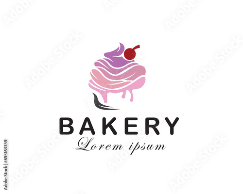 beauty cream art cherry bakery food logo icon symbol design template illustration inspiration