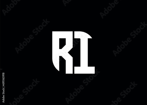 Monogram Letter RI Logo Design vector template.