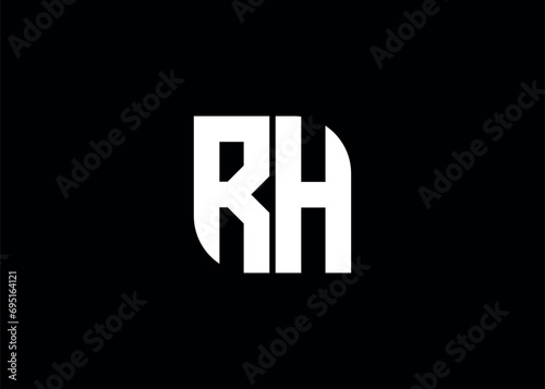 Monogram Letter RH Logo Design vector template