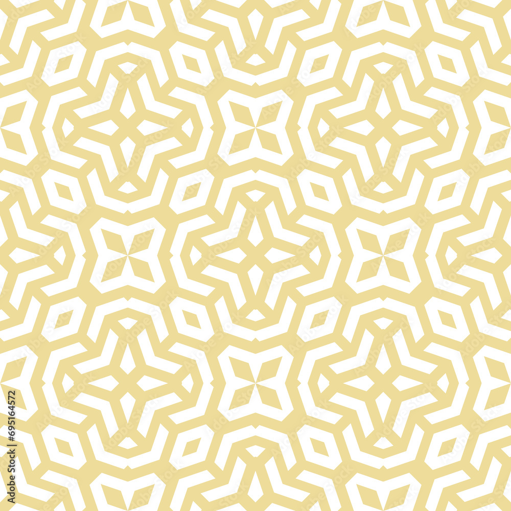 Fototapeta premium Seamless geometric background for your designs. Modern yellow and white ornament. Geometric abstract pattern