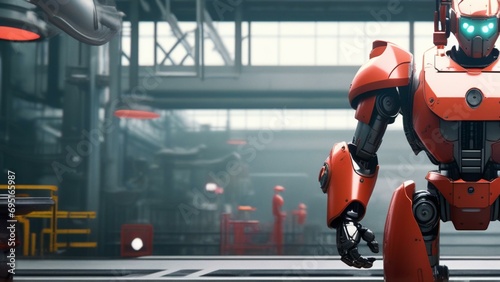 ai robot factory cinematic wallpaper © Young