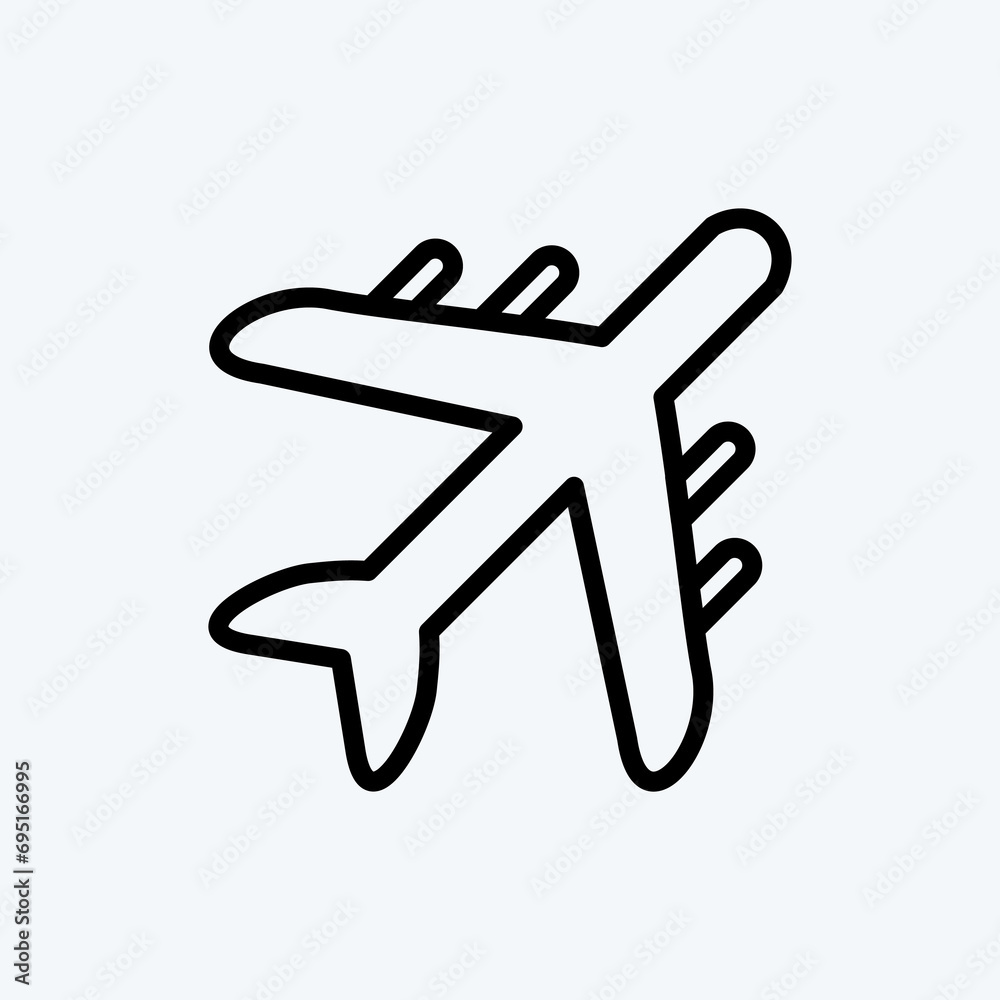 Icon Air Freight. suitable for education symbol. line style. simple design editable. design template vector. simple illustration Icon Air Freight. suitable for education symbol. line style. simple design editable. design template vector. simple illustration