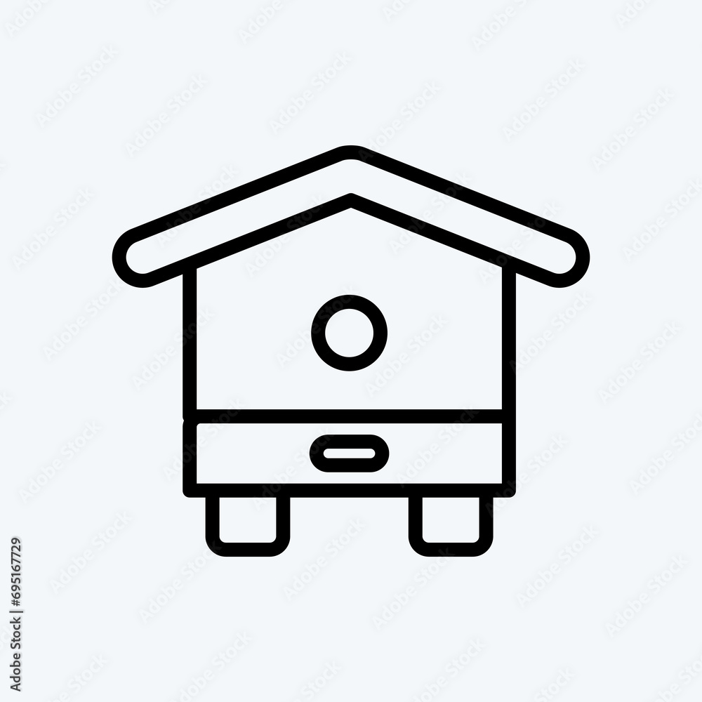 Icon Beehive. suitable for Bee Farm. Line Style. simple design editable. design template vector. simple illustration Icon Beehive. suitable for Bee Farm. Line Style. simple design editable. design template vector. simple illustration