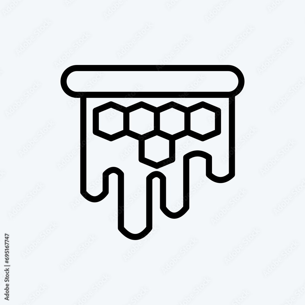 Icon Hive Frame. suitable for Bee Farm. Line Style. simple design editable. design template vector. simple illustration Icon Hive Frame. suitable for Bee Farm. Line Style. simple design editable. design template vector. simple illustration