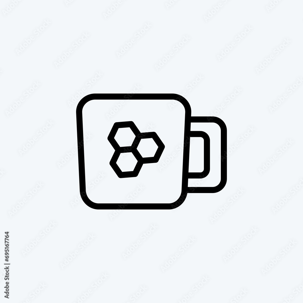 Icon Honey Tea. suitable for Bee Farm. Line Style. simple design editable. design template vector. simple illustration Icon Honey Tea. suitable for Bee Farm. Line Style. simple design editable. design template vector. simple illustration