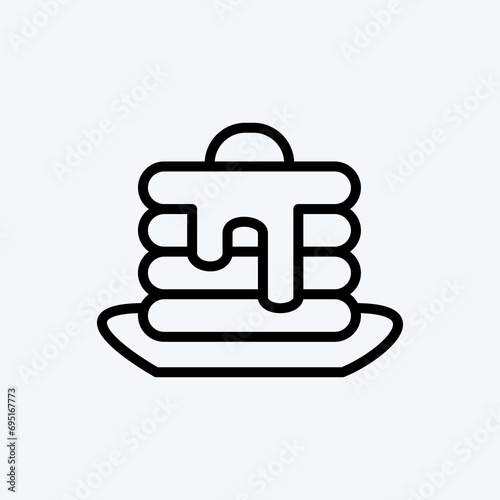 Icon Pancake. suitable for Bee Farm. Line Style. simple design editable. design template vector. simple illustration